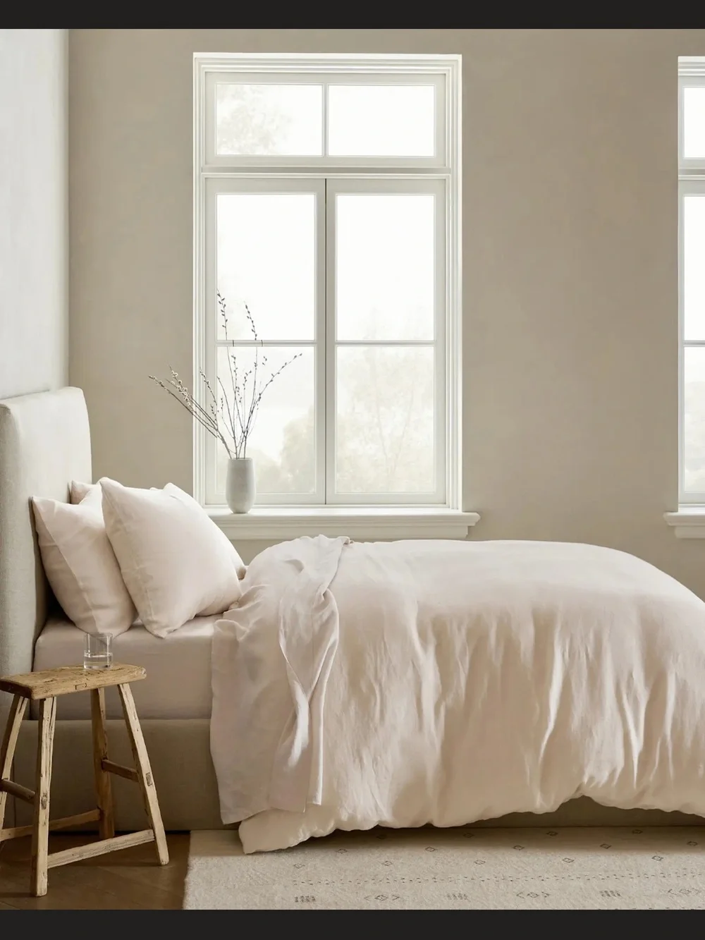 Quince European Linen Duvet Cover in Sand